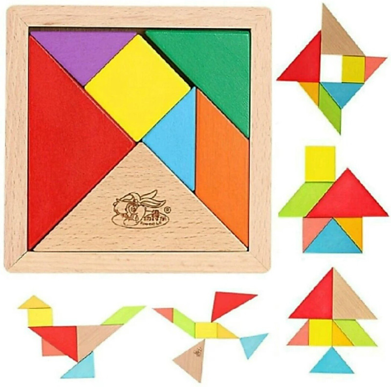 zhomcollection Tangram 7 Piese Puzzle Square Game brain(1 Pieces)