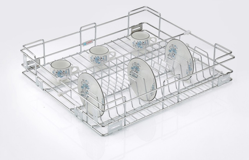 KEEPWELL Stainless Steel Stainless Steel Kitchen Rack | Cup & Saucer Kitchen basket | Modular Kitchen basket | Kitchen trolley | Storage Kitchen Basket Utensils (Size: 15x20x4 Inch) Storage Basket(Pack of 1)