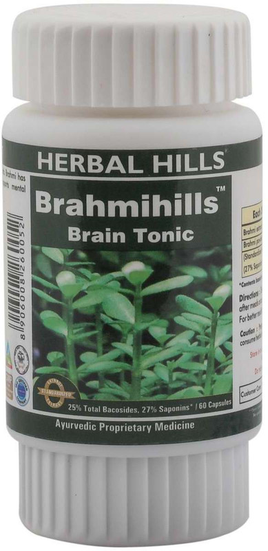 Herbal Hills Herbal Hills Brahmihills - 60 Capsule Ayurvedic Brahmi (Bacopa monnieri) 300 mg Powder and Extract blend in a capslue(60 No)