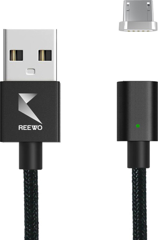 reewo RCAB1107 1 m Magnetic Charging Cable(Compatible with Power banks, Bluetooth speakers, Mobiles, Black&Tough Braided Magnetic Charging Cable For Android, Sync and Charge Cable)