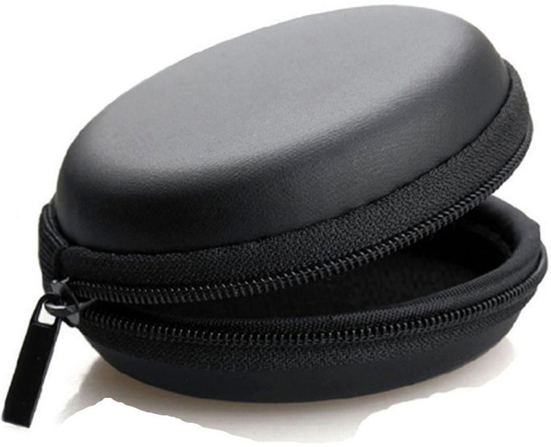 jac Plastic Zipper Headphone Pouch(Black)