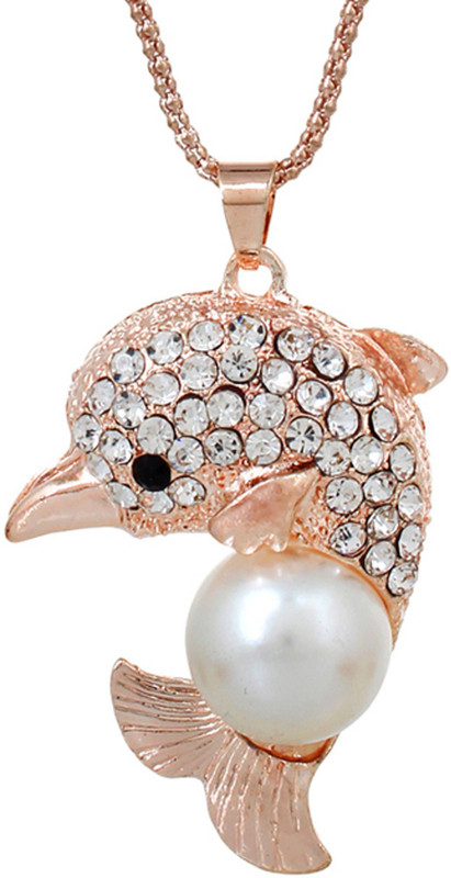 styles creation Pendant Necklace Artificial, Fashion , Imitation Jewellery Gold-plated Pearl, Crystal Alloy Pendant
