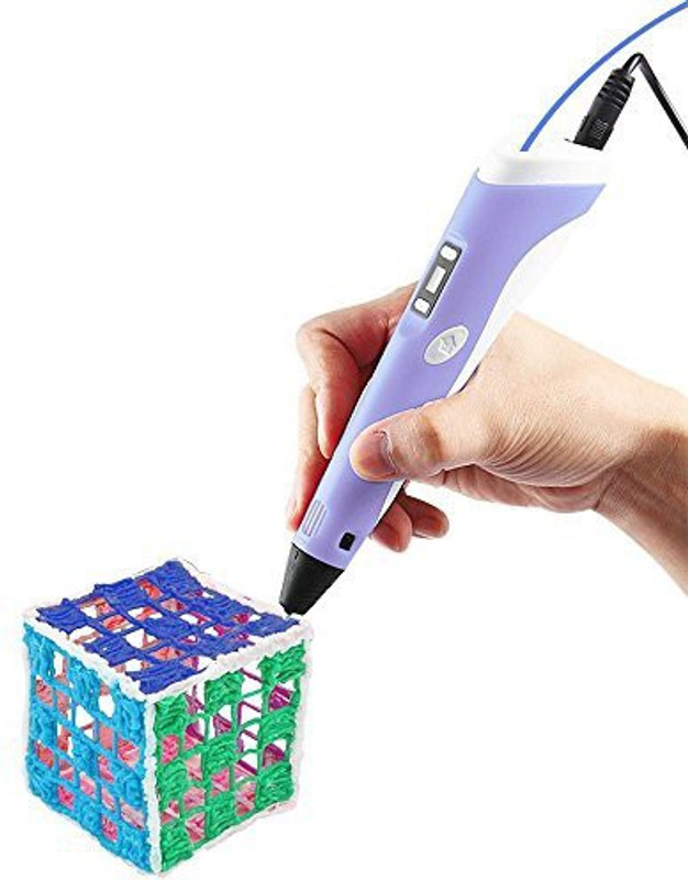 qinqinsan 3D pen 3D Printing Pen With LCD Screen for Doodling Drawing 3D Pen Tool with 3 1.75mm ABS Filament- As DIY Gift 3D Printers (pur
