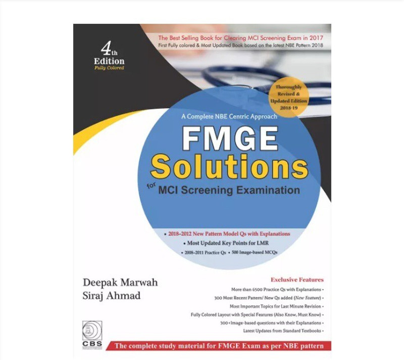FMGE Solutions for MCI Screening Examination 4th Edition 2018 by Deepak Marwah & Siraj Ahmad(ENGLISH, Paperback, DEEPAK MARWAH)