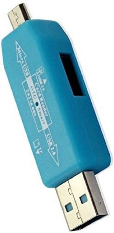 Y S TRADERS USB 2.0 + Micro USB OTG Smart Card Reader SD(HC) M2 MMC MS TF for Smart Phones And Android Tablets ( without Card )- multi Card Reader(Blue)