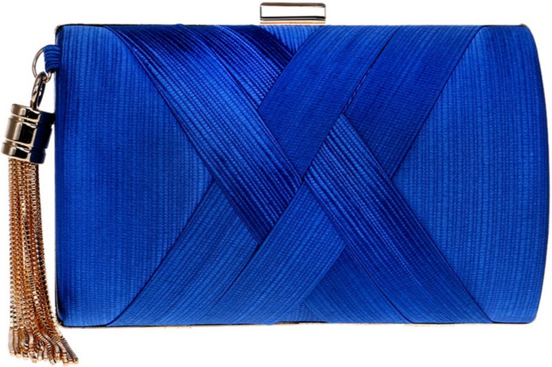kasually klassy Party Blue  Clutch