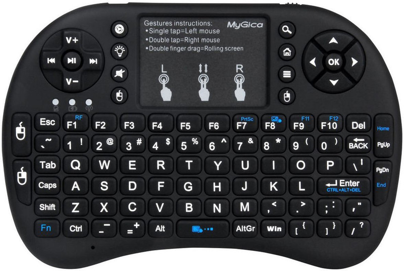 VibeX ™ 2.4Ghz Mini TouchPad for PC, Mac & Android Bluetooth, Wireless Gaming Keyboard(Black)