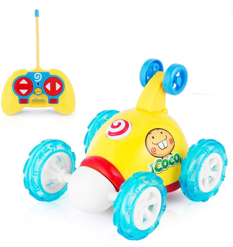 kiti kits Exciting Stunt Car (360 Degree Rotating With Flashing Soft Music and Light)(Yellow)