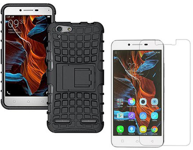 rukudeshwar Back Cover for Lenovo Vibe K5 Plus, (Free Tempered Glass)(Black, Rugged Armor)