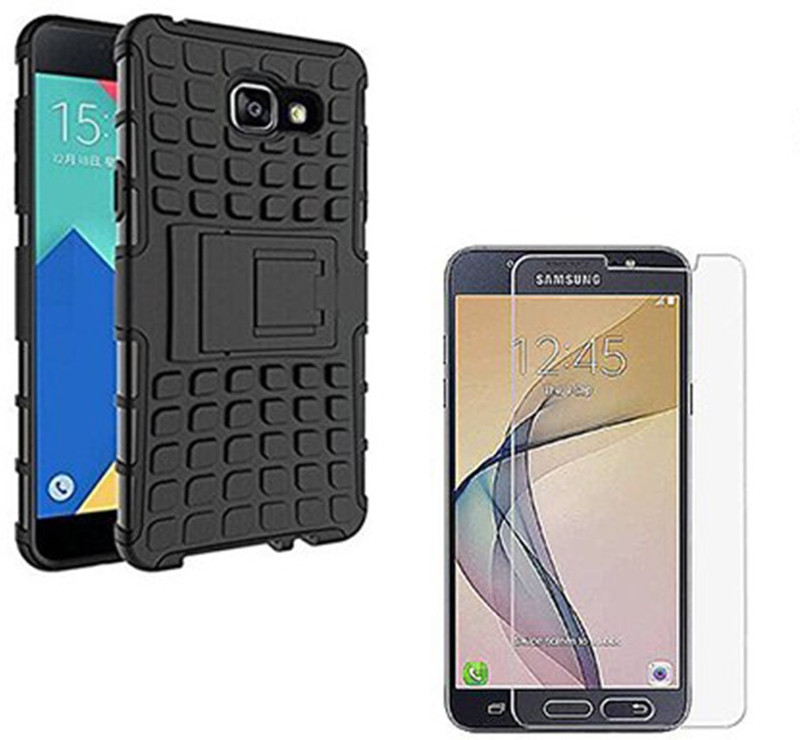 rukudeshwar Back Cover for Samsung Galaxy J7 Prime, (Free Tempered Glass)(Black, Rugged Armor)