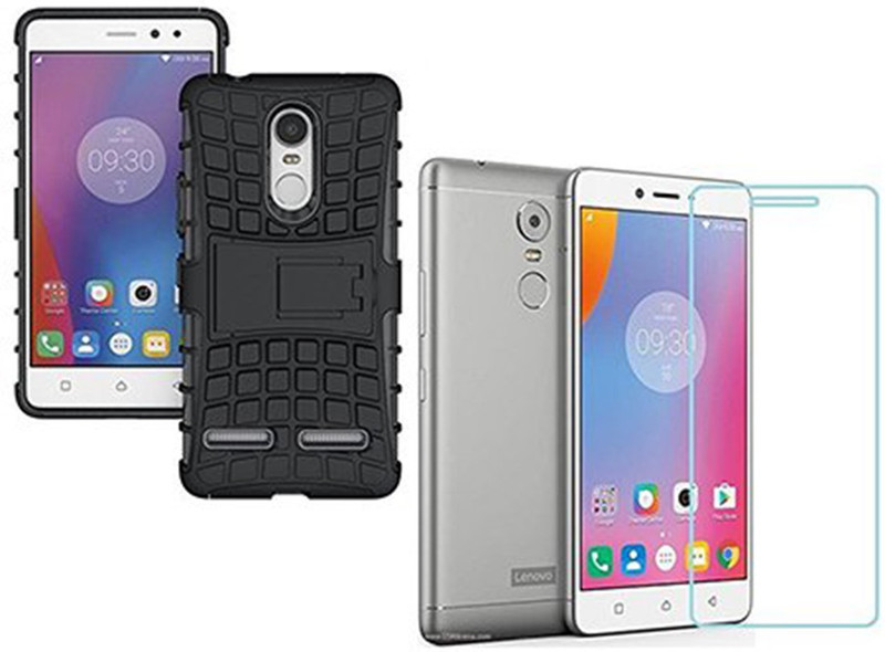 rukudeshwar Back Cover for Lenovo K6 Note, (Free Tempered Glass)(Black, Rugged Armor)