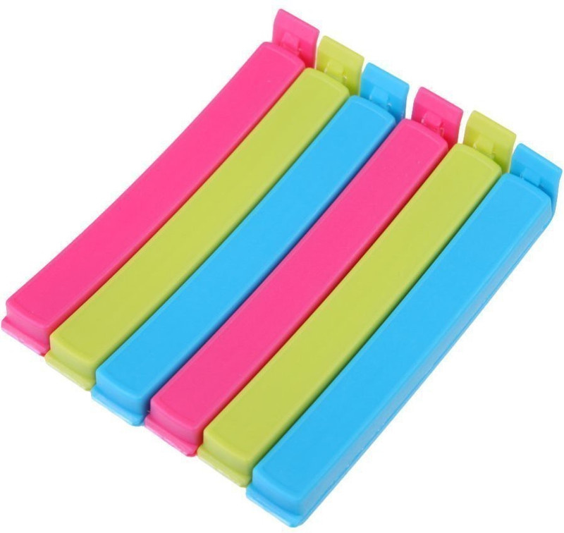 rojeno food snack bag pouch clip medium plastic food bag pouch clip(Set of 12, Multicolor)
