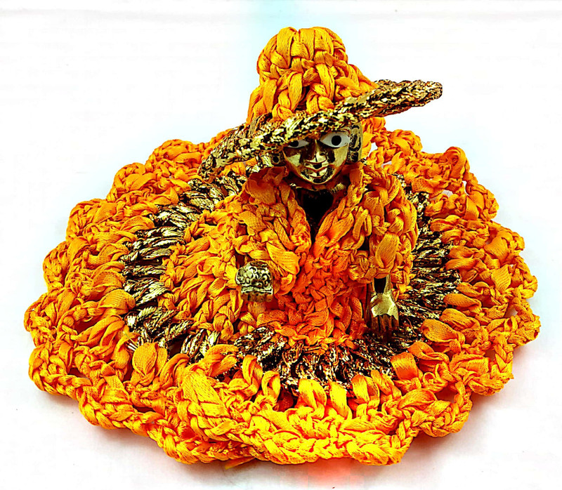 trendy angel LADOO GOPAL, KRISHNA JI, BAL GOPAL, KANHA JI, size-3 Dress(Silk)