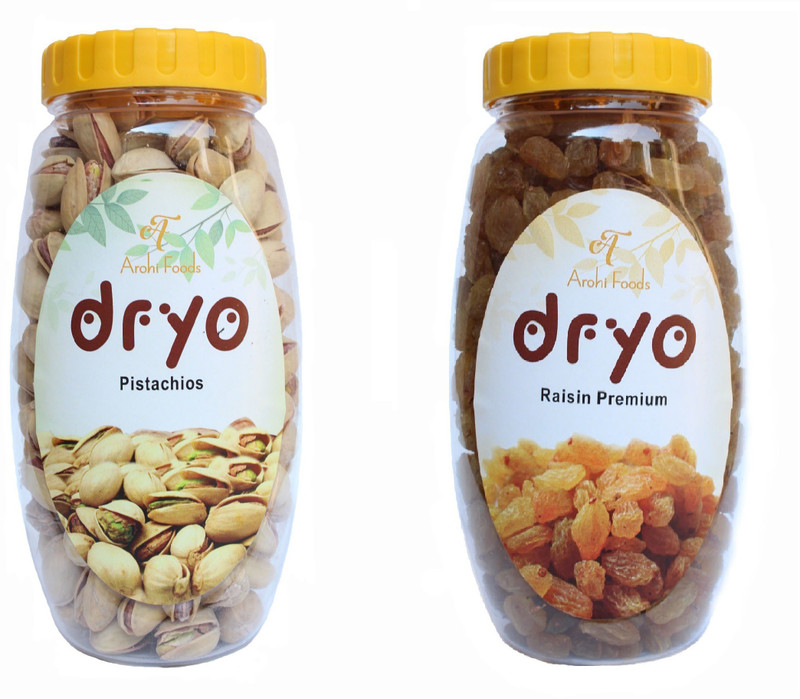 dryo Dry Fruit Combo Pistachio 200g & Raisin 250g Pistachios, Raisins(2 x 225 g)