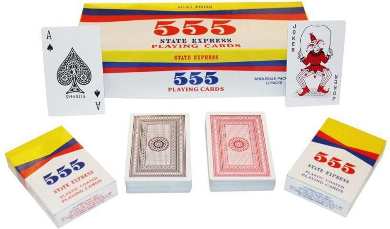 sharda cards 555 State Express Premium Plastic Coated Playing Cards(Black & Red)