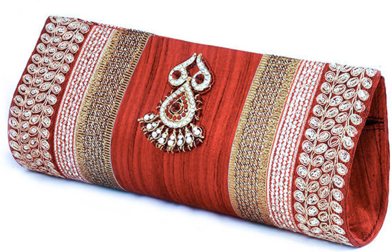 abqa Party, Formal, Casual Multicolor, Maroon  Clutch