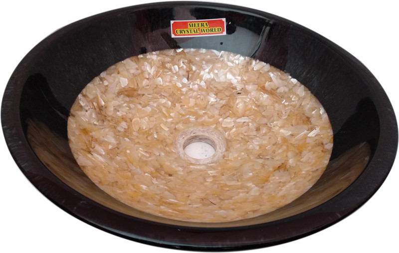 meera crystal world 16 x 16" MOP Resin wash basin Counter Top(Multicolour)