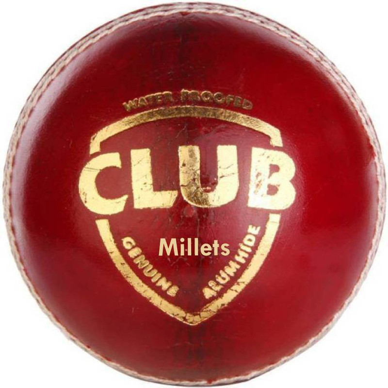millets Club Water Proof Alum Tanned 4 piece Cricket Leather Ball(Pack of 1, Red)