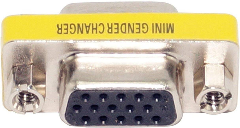 TABLOR VGA Male to Female Mini Gender Changer Adapter ( Pack of 2 ) 0 m VGA Cable(Compatible with Projector, Monitor, Gaming Console, Computer, TV, Silver, Pack of: 2)