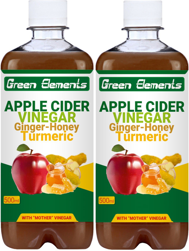 Green Elements - Apple Cider VInegar with Ginger - Honey - Turmeric & Mother Vinegar(1000 ml, Pack of 2) Green Elements - Apple Cider VInegar with Ginger - Honey - Turmeric & Mother Vinegar(1000 ml, Pack of 2)