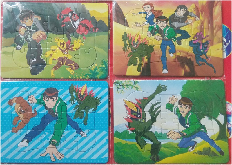 pari Ben10 Jigsaw Puzzel for kids set of 4 Puzzel. For Early Educational Learning, Montessori Teaching For Kindergarten And Toddler(15 Pieces)