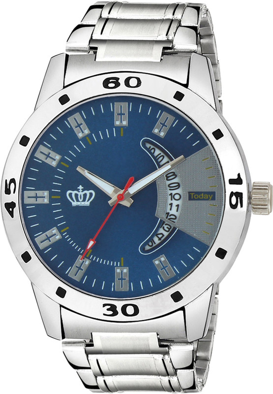 SMAEL CSM21 Exclusive Series Stainless Steel Date Working Exclusive Day Date Series Quartz Movement Stylish Blue Dial Wrist Watch for Boys Analog Watch  - For Men