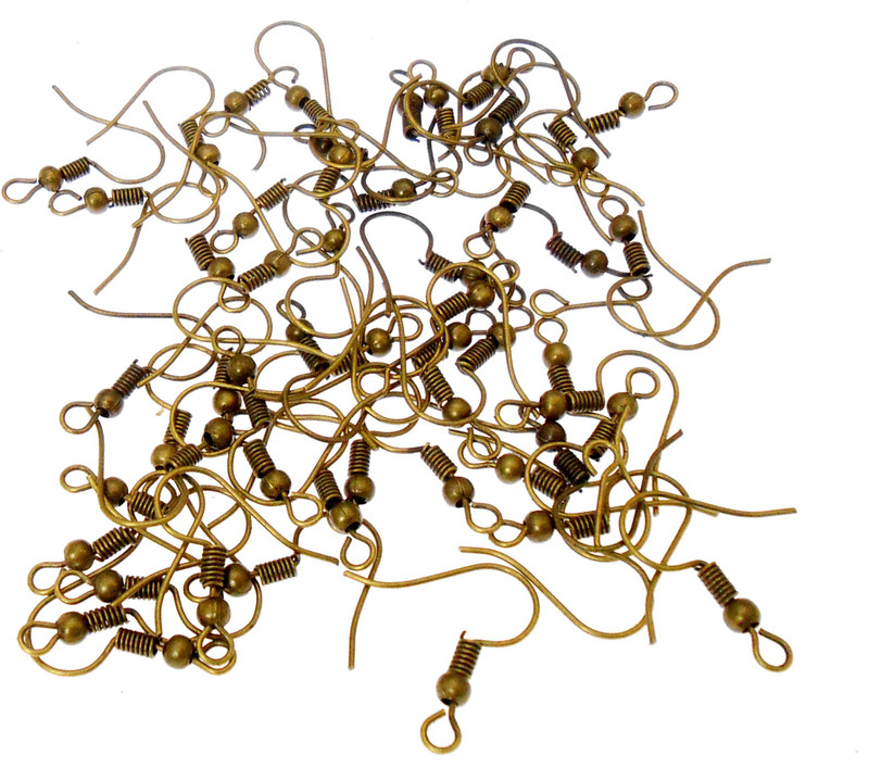 jaz Jaz's Antique Copper Finish Earring Hooks-Jewelery Findings-Jewellery Making Pack of 100 pcs.