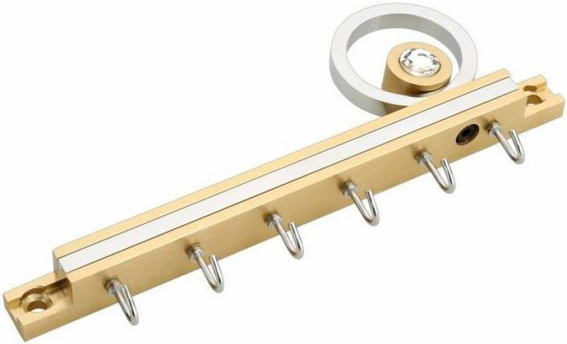 itabtech Antique Flute hanger hooks G Stainless Steel Key Holder(6 Hooks, Gold, Silver)