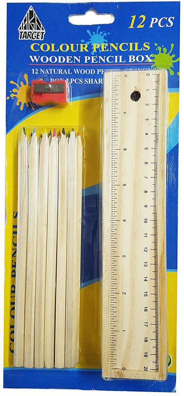 blix good wooden pencil box with colour pencils Art Wood Pencil Box(Set of 1, Multicolor)