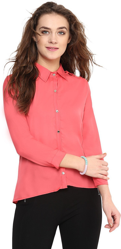 Uptownie Lite Women Solid Casual Orange Shirt
