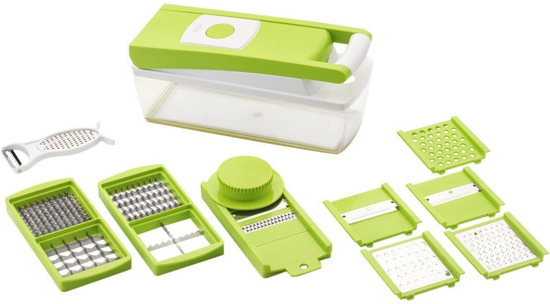 megastar 14 in 1 multi user Vegetable Nicer Dicer green Vegetable & Fruit Grater & Slicer(chopper)