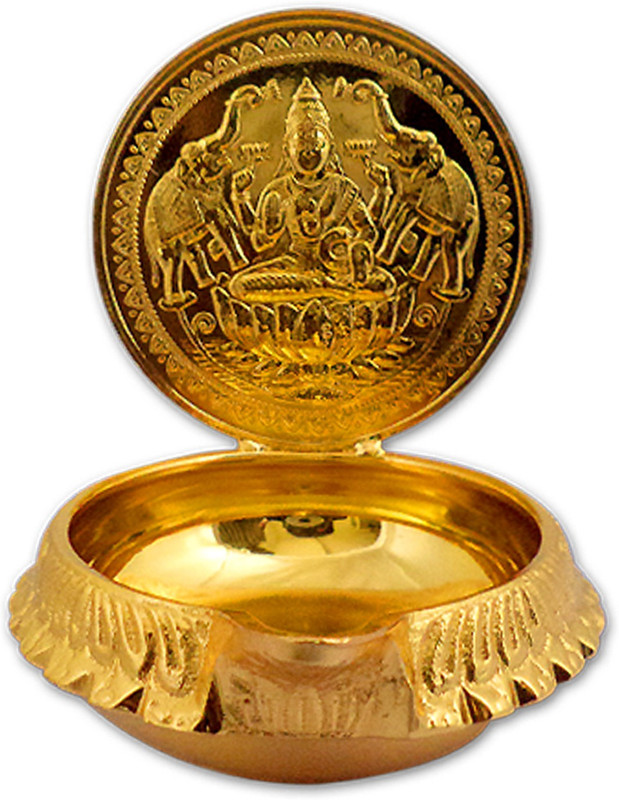 mantra gold coatings Gold Plated Table Diya(Height: 9 inch)