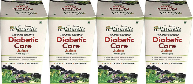 Farm Naturelle -Herbal Diabetic Care Juice Pack of 4x400 Ml (Free Free Jamun Forest Flower Honey Rs.175/-) Anti Diabetes Sugar Control Juice(1600 ml)