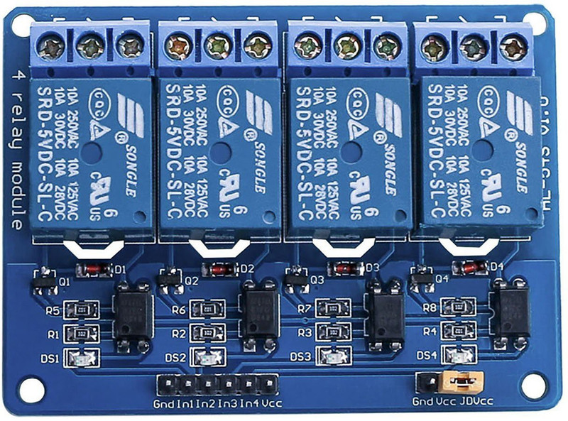 REES52 Optocoupler 4 Channel 5V Relay Module Relay Control for Arduino DSP AVR PIC ARM(Blue)