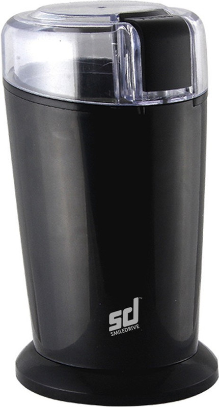 Smiledrive 150W Powerful Electric Coffee Grinder-Also Grinds Cocoa Beans, Cinnamon, Spices & Herbs, Almonds, Nuts, Masala Maker with 75ml Capacity 150 W Mixer Grinder(Black, 1 Jar)