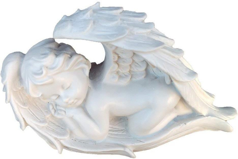 vivaan exim Premium Angel Statue Hand Made Polymarble, Love Bird, Sleeping Birds, Sleeping Love Birds, Best Gift Home/Table Decor 3.4" Decorative Showpiece  -  9 cm(Polyresin, White)