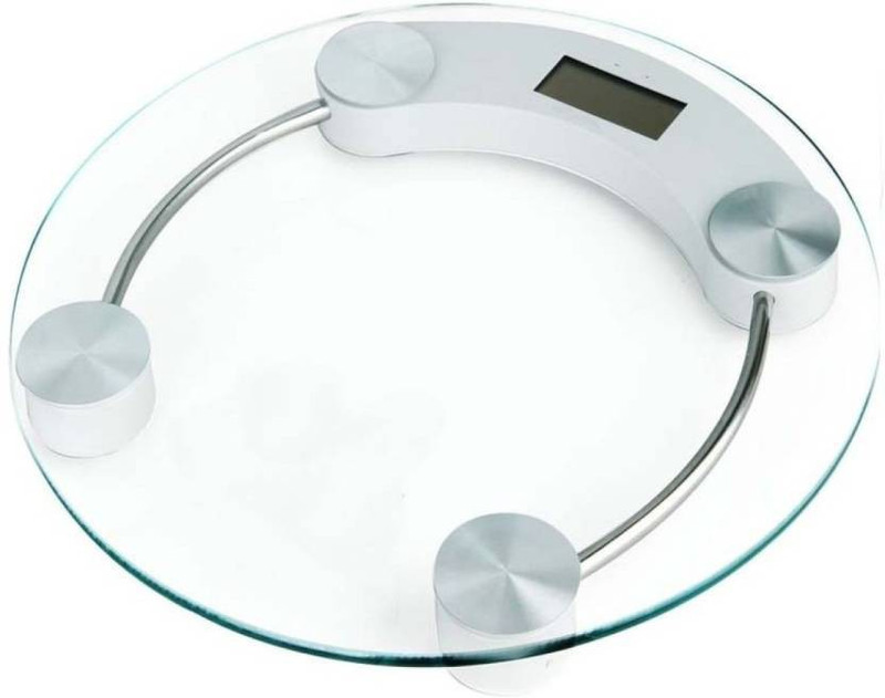 Style Eva Round Digital LCD Electronic Glass Stylish Body Bathroom Gym Weight Scales 180kg ~ Multi Color Weighing Scale(Transparent)