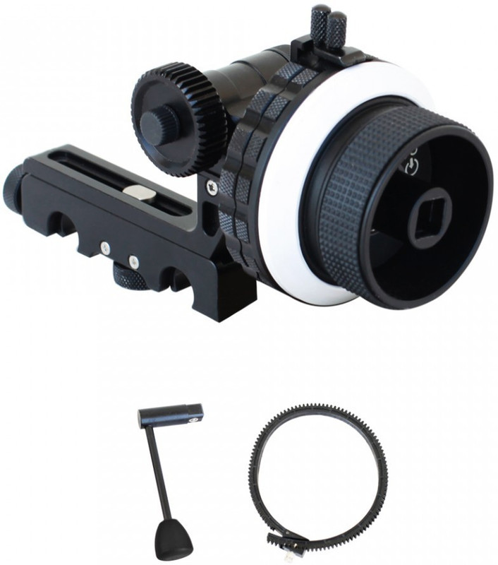 PROAIM HS-1000 15mm Follow Focus with Hard Stops Flexible Gear Belt Speed Crank for DSLR (HS-1000) Camera Rig