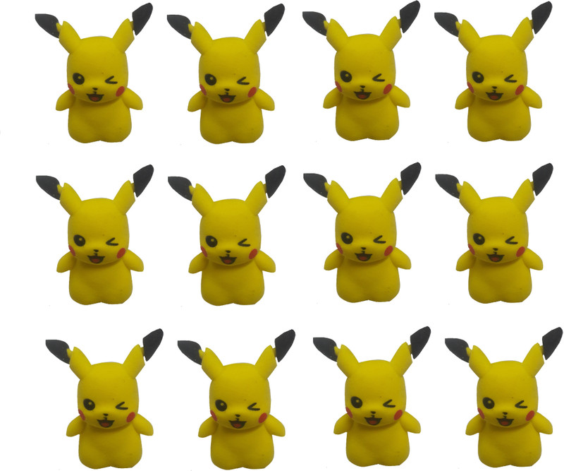 giftshub 12 Pc Small Pokemon erasers Collection Non-Toxic Eraser(Set of 12, Multicolor)