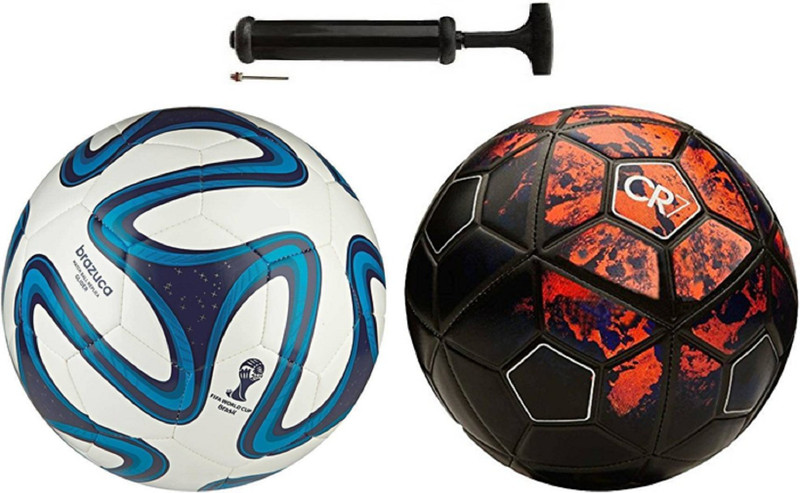 Unik Bazuka Blue + Rushia Red 2017 Combo Football + Pump Football Kit