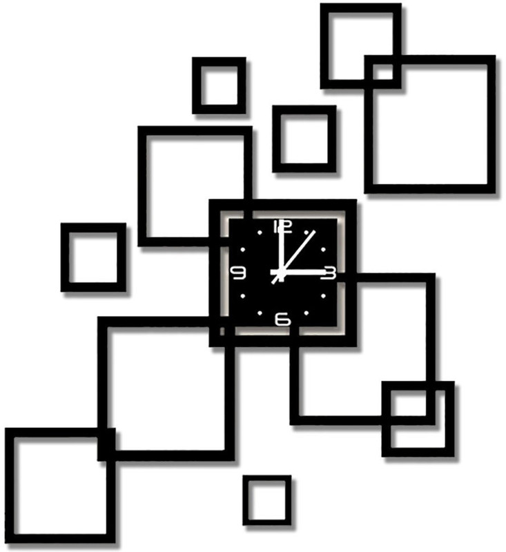 e india fashion Analog 84 cm X 84 cm Wall Clock(Black, Without Glass)