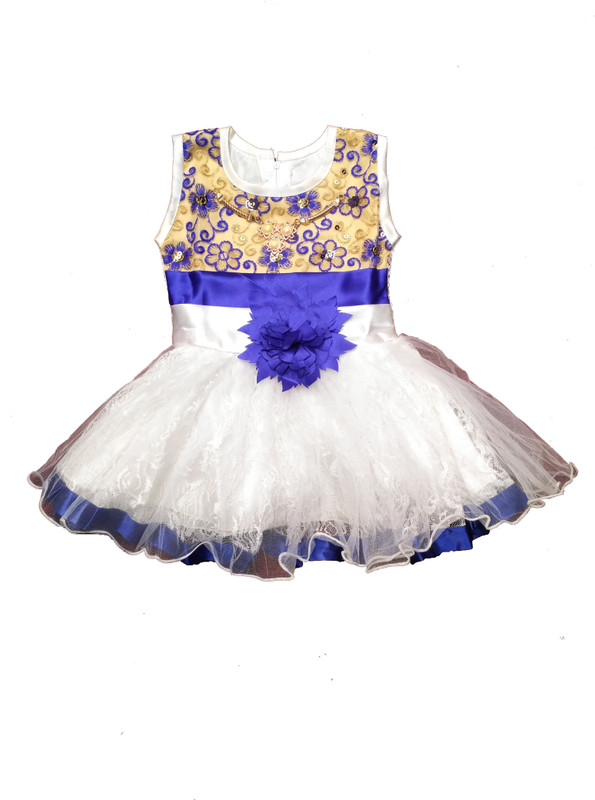 online happy kids Girls Midi/Knee Length Party Dress(Multicolor, Sleeveless)