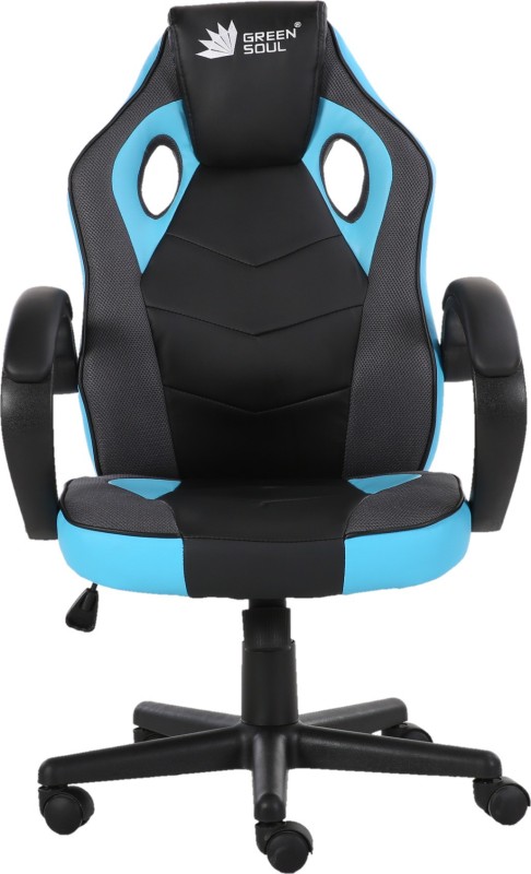 Green Soul Green Soul Gaming/Ergonomic Chair (GS500-Black & Blue)"The Conqueror" Leatherette Office Executive Chair(Blue, Black)