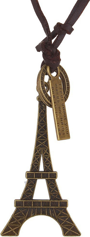 styles creation Vintage Eiffel Tower Pendant Necklace / Locket Jewellery / Ball Chain Brass Brass, Leather Pendant