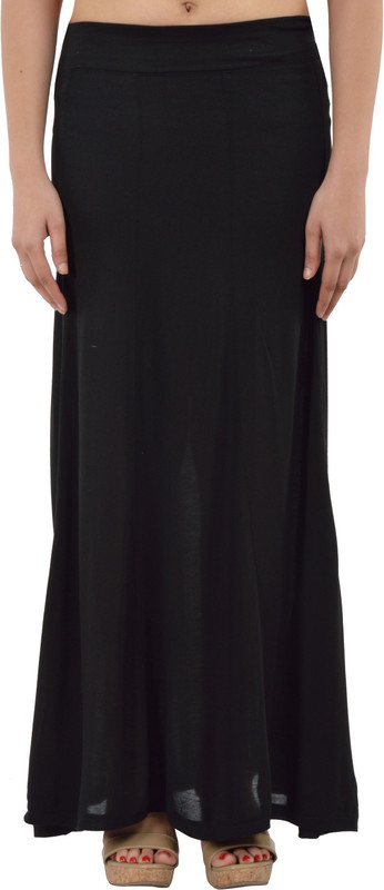 Timbre Solid Women A-line Black Skirt