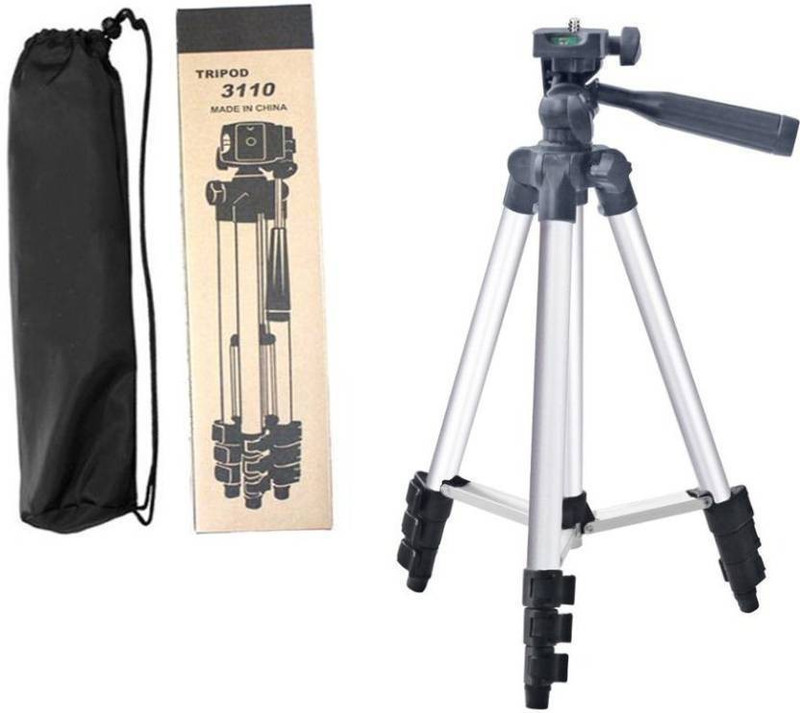 syvo Camera & Mobile Tripod with Mobile Clip Holder Bracket Fully Flexible Mount Cum Tripod Stand with Three-Dimensional Head & Quick Release Plate Tripod (White, Supports Up to 1500) Tripod(Silver, Supports Up to 1500 g)
