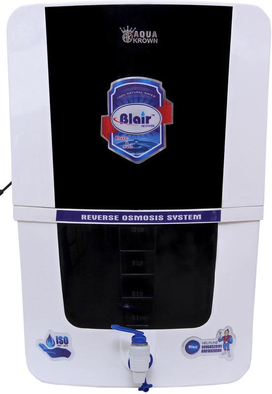 BLAIR AQUA KROWN 11 L RO + UV + UF + TDS Water Purifier(WHITE BLACK)