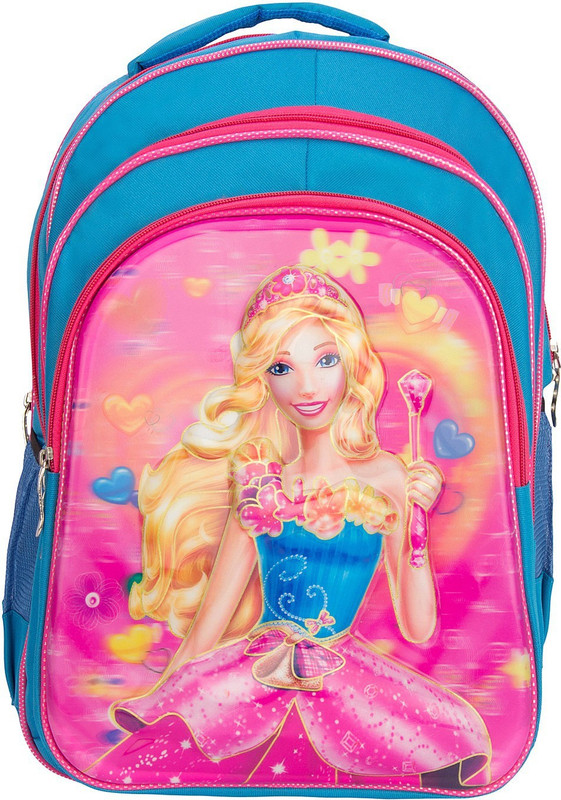 mum enterprises barbie doll 7D school Bag for 1 CLASS TO 6 CLASS Under 14 Years Kids Girls Boys BIG Size (L X B X H )( 32 x 26 x 42 cm) Waterproof School Bag(Light Blue, 25 L)