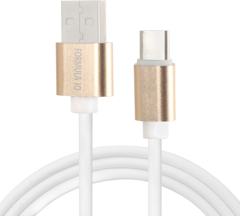 formula10 PT6 1 m USB Type C Cable(Compatible with All Phones With Type C port, White, Sync and Charge Cable)