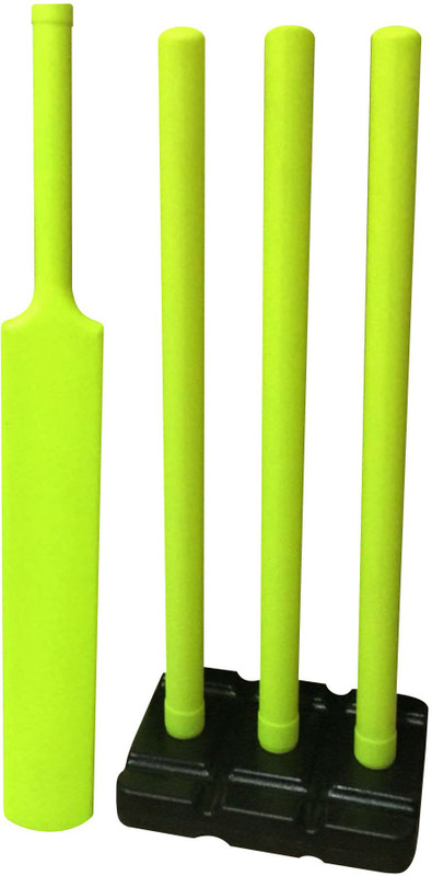 saeko Plastic Cricket Set Full size consisting 3 Stumps 2 Bails 1 Base & 1 Cricket Bat Cricket Kit (Bat Size: Full) (Age Group 8+)) Cricket Kit